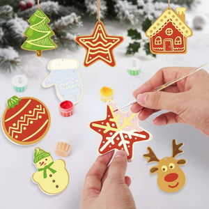 Malen nach Zahlen Weihnachtsdekoration – Stern, Haus, Rentier und Weihnachtsbaum