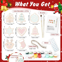 Laden Sie das Bild in den Galerie-Viewer, Malen nach Zahlen Weihnachtsdekoration – Herz, Stern, Strumpf und Rentier