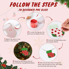 Laden Sie das Bild in den Galerie-Viewer, Malen nach Zahlen Weihnachtsdekoration – Rentier, Weihnachtsmann und Strumpf