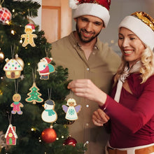 Laden Sie das Bild in den Galerie-Viewer, Malen nach Zahlen Weihnachtsdekoration – Weihnachtsmann und Schneemann