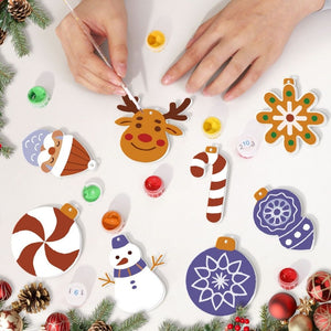 Malen nach Zahlen Weihnachtsdekoration – Schneeflocken und Kugeln
