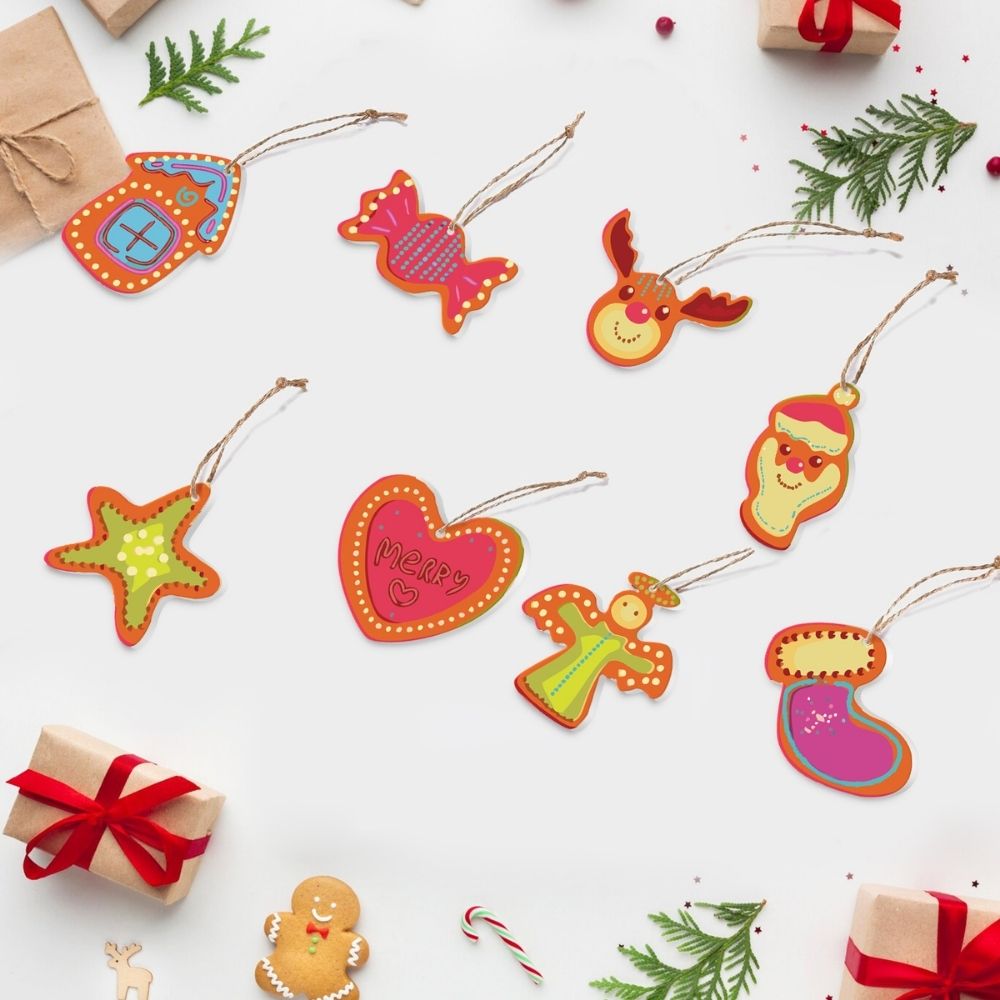 Malen nach Zahlen Weihnachtsdekoration – Herz, Haus und Rentier Figured'Art