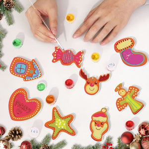 Malen nach Zahlen Weihnachtsdekoration – Herz, Haus und Rentier