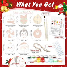 Laden Sie das Bild in den Galerie-Viewer, Malen nach Zahlen Weihnachtsdekoration – Eisbär, Pinguin und Weihnachtsmann