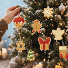 Laden Sie das Bild in den Galerie-Viewer, Malen nach Zahlen Weihnachtsdekoration – Stern, Weihnachtsbaum, Geschenk und Weihnachtsplätzchen