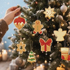 Malen nach Zahlen Weihnachtsdekoration – Stern, Weihnachtsbaum, Geschenk und Weihnachtsplätzchen