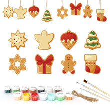 Laden Sie das Bild in den Galerie-Viewer, Malen nach Zahlen Weihnachtsdekoration – Stern, Weihnachtsbaum, Geschenk und Weihnachtsplätzchen