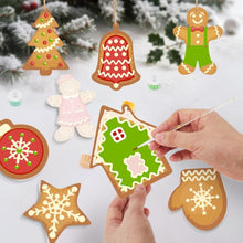Laden Sie das Bild in den Galerie-Viewer, Malen nach Zahlen Weihnachtsdekoration - Kit Lebkuchen-Leckereien &amp; Schneeflocken