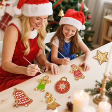 Laden Sie das Bild in den Galerie-Viewer, Malen nach Zahlen Weihnachtsdekoration - Kit Lebkuchen-Leckereien &amp; Schneeflocken