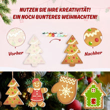 Laden Sie das Bild in den Galerie-Viewer, Malen nach Zahlen Weihnachtsdekoration - Kit Lebkuchen-Leckereien &amp; Schneeflocken