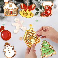 Laden Sie das Bild in den Galerie-Viewer, Malen nach Zahlen Weihnachtsdekoration - Kit Schneemann &amp; Lebkuchenfreude