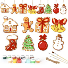 Laden Sie das Bild in den Galerie-Viewer, Malen nach Zahlen Weihnachtsdekoration - Kit Schneemann &amp; Lebkuchenfreude