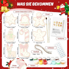 Laden Sie das Bild in den Galerie-Viewer, Malen nach Zahlen Weihnachtsdekoration - Kit Engelsflügel &amp; Sterne