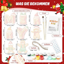 Laden Sie das Bild in den Galerie-Viewer, Malen nach Zahlen Weihnachtsdekoration - Kit Lebkuchenträume