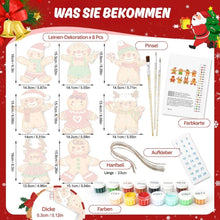 Laden Sie das Bild in den Galerie-Viewer, Malen nach Zahlen Weihnachtsdekoration - Kit Lebkuchenfreunde