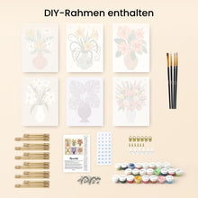 Laden Sie das Bild in den Galerie-Viewer, Mini Malen nach Zahlen 15x20 cm (6 Stück) - Blumenvasen