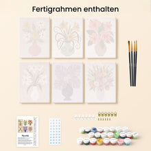 Laden Sie das Bild in den Galerie-Viewer, Mini Malen nach Zahlen 15x20 cm (6 Stück) - Blumenvasen