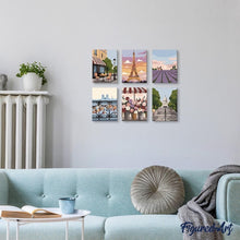 Laden Sie das Bild in den Galerie-Viewer, Mini Malen nach Zahlen 15x20 cm (6 Stück) - Romantisches Frankreich