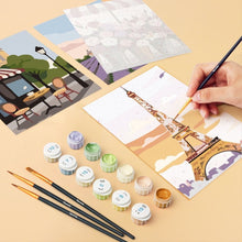 Laden Sie das Bild in den Galerie-Viewer, Mini Malen nach Zahlen 15x20 cm (6 Stück) - Romantisches Frankreich