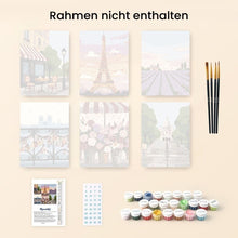 Laden Sie das Bild in den Galerie-Viewer, Mini Malen nach Zahlen 15x20 cm (6 Stück) - Romantisches Frankreich