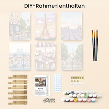 Laden Sie das Bild in den Galerie-Viewer, Mini Malen nach Zahlen 15x20 cm (6 Stück) - Romantisches Frankreich