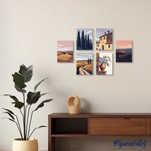 Laden Sie das Bild in den Galerie-Viewer, Mini Malen nach Zahlen 15x20 cm (6 Stück) - Klassische Toskana