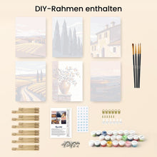 Laden Sie das Bild in den Galerie-Viewer, Mini Malen nach Zahlen 15x20 cm (6 Stück) - Klassische Toskana
