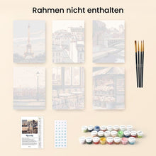 Laden Sie das Bild in den Galerie-Viewer, Mini Malen nach Zahlen 15x20 cm (6 Stück) - Pariser Charme