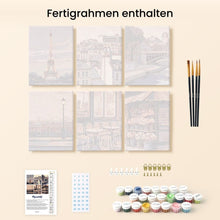 Laden Sie das Bild in den Galerie-Viewer, Mini Malen nach Zahlen 15x20 cm (6 Stück) - Pariser Charme