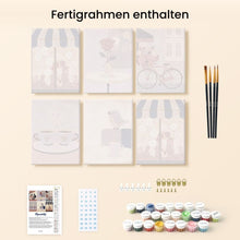 Laden Sie das Bild in den Galerie-Viewer, Mini Malen nach Zahlen 15x20 cm (6 Stück) - Café Romanze