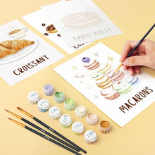 Laden Sie das Bild in den Galerie-Viewer, Mini Malen nach Zahlen 15x20 cm (6 Stück) - Französische Backwaren