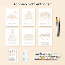 Laden Sie das Bild in den Galerie-Viewer, Mini Malen nach Zahlen 15x20 cm (6 Stück) - Französische Backwaren