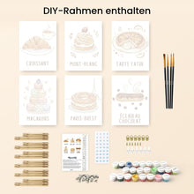 Laden Sie das Bild in den Galerie-Viewer, Mini Malen nach Zahlen 15x20 cm (6 Stück) - Französische Backwaren