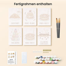 Laden Sie das Bild in den Galerie-Viewer, Mini Malen nach Zahlen 15x20 cm (6 Stück) - Französische Backwaren