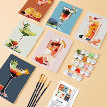 Laden Sie das Bild in den Galerie-Viewer, Mini Malen nach Zahlen 15x20 cm (6 Stück) - Lebendige Cocktailkunst