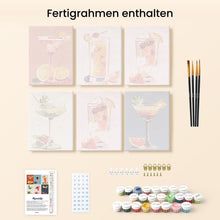 Laden Sie das Bild in den Galerie-Viewer, Mini Malen nach Zahlen 15x20 cm (6 Stück) - Lebendige Cocktailkunst