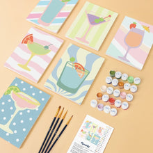 Laden Sie das Bild in den Galerie-Viewer, Mini Malen nach Zahlen 15x20 cm (6 Stück) - Pop-Art-Cocktails