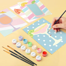 Laden Sie das Bild in den Galerie-Viewer, Mini Malen nach Zahlen 15x20 cm (6 Stück) - Pop-Art-Cocktails