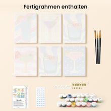 Laden Sie das Bild in den Galerie-Viewer, Mini Malen nach Zahlen 15x20 cm (6 Stück) - Pop-Art-Cocktails