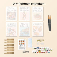 Laden Sie das Bild in den Galerie-Viewer, Mini Malen nach Zahlen 15x20 cm (6 Stück) - Dolce Vita