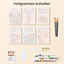 Laden Sie das Bild in den Galerie-Viewer, Mini Malen nach Zahlen 15x20 cm (6 Stück) - Dolce Vita