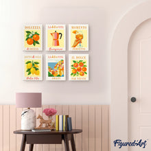 Laden Sie das Bild in den Galerie-Viewer, Mini Malen nach Zahlen 15x20 cm (6 Stück) - Sonne Italiens
