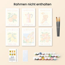Laden Sie das Bild in den Galerie-Viewer, Mini Malen nach Zahlen 15x20 cm (6 Stück) - Sonne Italiens