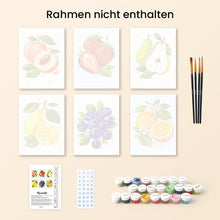 Laden Sie das Bild in den Galerie-Viewer, Mini Malen nach Zahlen 15x20 cm (6 Stück) - Gartenfrüchte