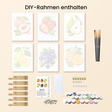 Laden Sie das Bild in den Galerie-Viewer, Mini Malen nach Zahlen 15x20 cm (6 Stück) - Gartenfrüchte