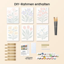 Laden Sie das Bild in den Galerie-Viewer, Mini Malen nach Zahlen 15x20 cm (6 Stück) - Moderne Blumen