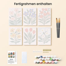 Laden Sie das Bild in den Galerie-Viewer, Mini Malen nach Zahlen 15x20 cm (6 Stück) - Moderne Blumen