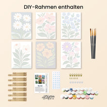 Laden Sie das Bild in den Galerie-Viewer, Mini Malen nach Zahlen 15x20 cm (6 Stück) - Blumen Grafiken