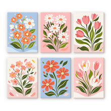Laden Sie das Bild in den Galerie-Viewer, Mini Malen nach Zahlen 15x20 cm (6 Stück) - Wiesenblumen Figured'Art