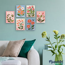 Laden Sie das Bild in den Galerie-Viewer, Mini Malen nach Zahlen 15x20 cm (6 Stück) - Wiesenblumen
